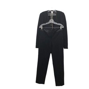Cache Women's Size 8 Black Long Sleeve Pantsuit with Detail Folded Lapels